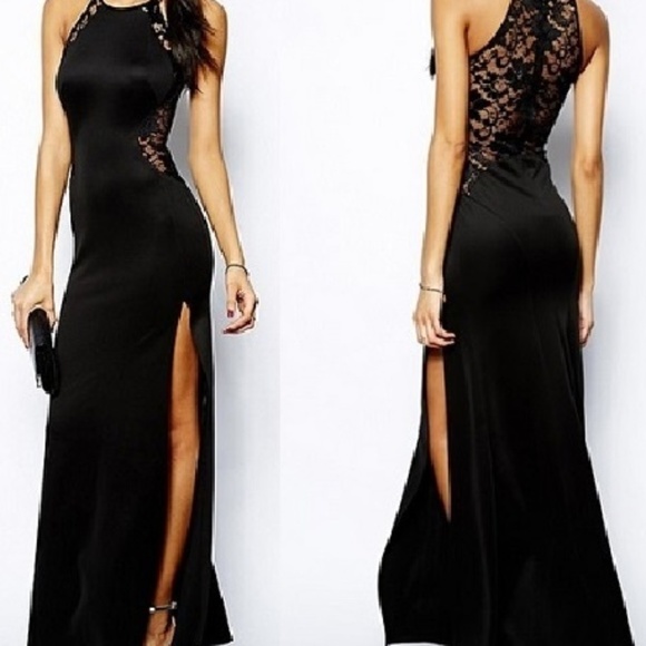 unbranded Dresses & Skirts - Sleeveless Back Lace Split Hip S Stretch Dress